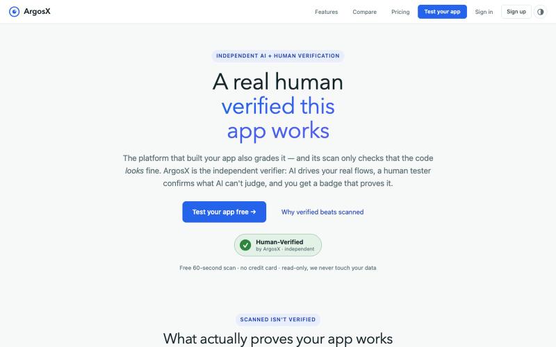 ArgosX — A real human verified this app works — screenshot