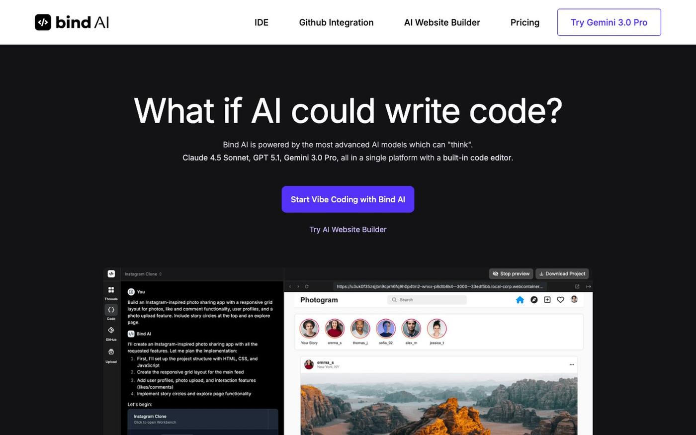 Bind AI IDE - Code Editor and AI Chat — screenshot