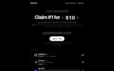 Outbid your domain — domain. — screenshot