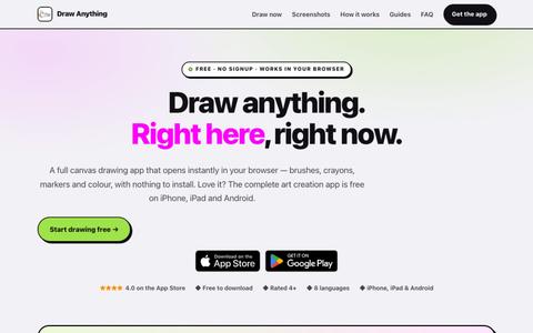 Draw Anything — Free Online Canvas Drawing & Paint App — screenshot