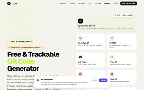 QR Code Generator with Scan Analytics — Dynamic, $5/mo — screenshot