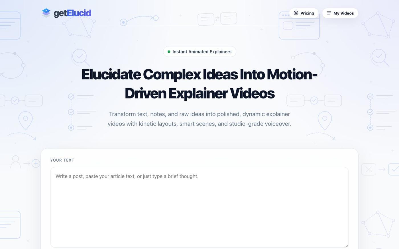 GetElucid - Turn Ideas, Notes & Articles into Motion Explainer Videos — screenshot