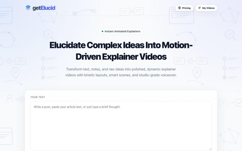 GetElucid - Turn Ideas, Notes & Articles into Motion Explainer Videos — screenshot