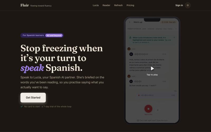 Fluir — Speak Spanish without freezing up — screenshot