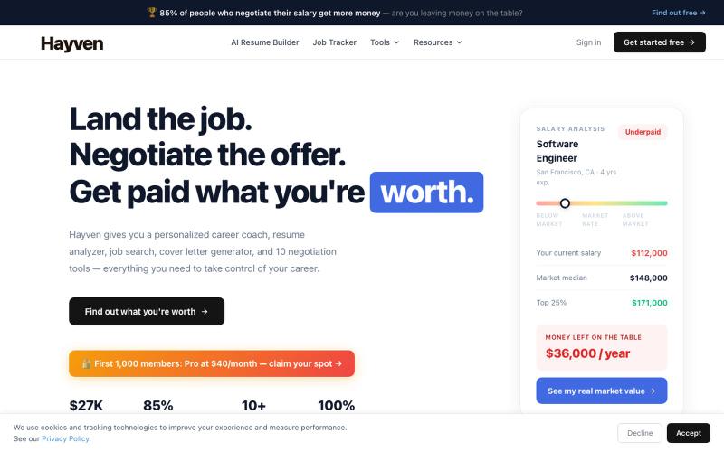 Hayven — Get paid what you're worth — screenshot