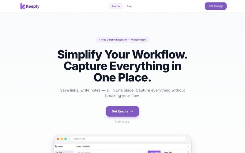 Keeply – Link & Note Manager — screenshot