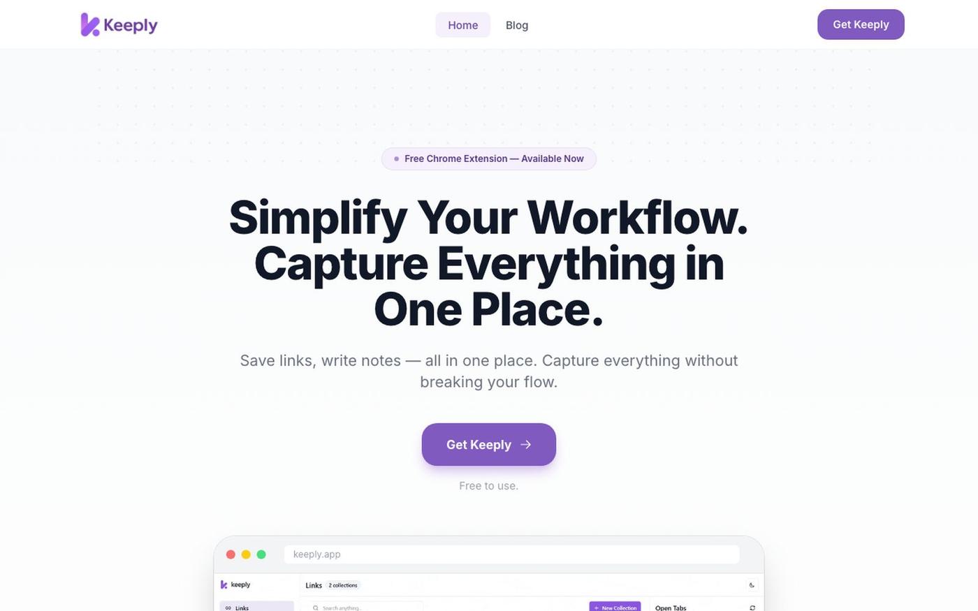 Keeply – Link & Note Manager — screenshot