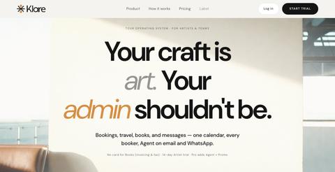 Klare — Tour Operating System for Artists — screenshot