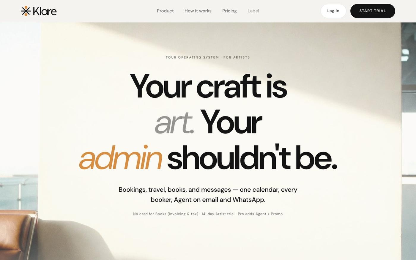 Klare — Tour Operating System for Artists — screenshot