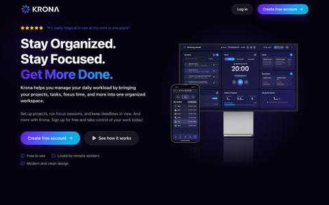 Krona — Focus timer, projects & performance for freelancers — screenshot