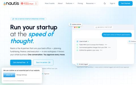 Nautis - The All-in-One AI-Native Startup Operating System — screenshot