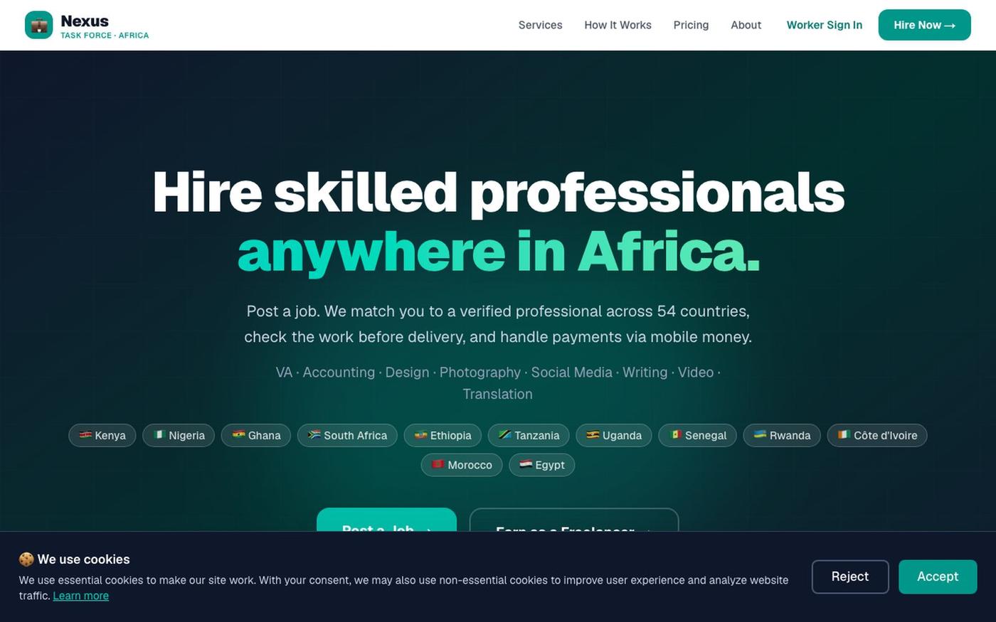 Nexus - Africa's Earnings Platform — screenshot