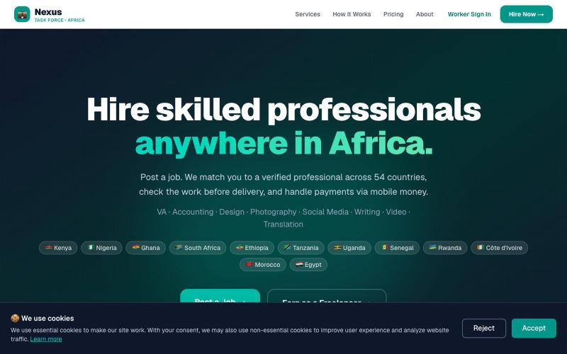 Nexus - Africa's Earnings Platform — screenshot