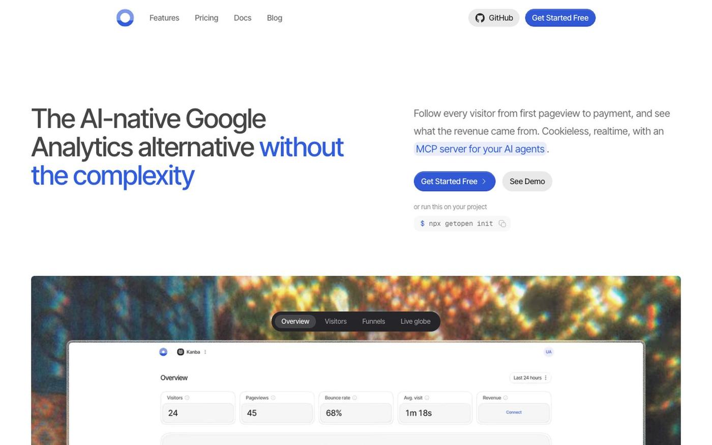 Open Analytics: The AI-native Google Analytics alternative, without the complexi — screenshot