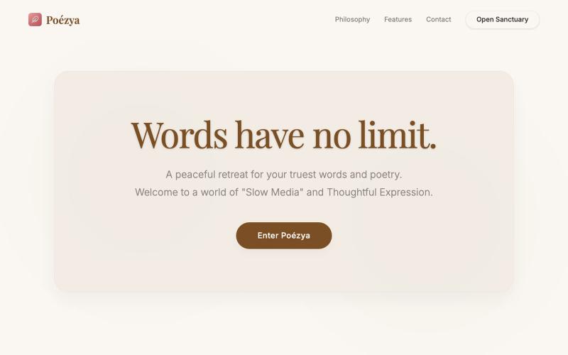 Poézya | A Poetic Social Sanctuary — screenshot