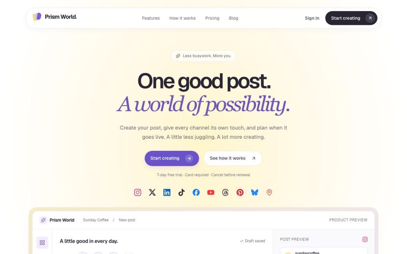 Prism World — One idea. Every feed. — screenshot