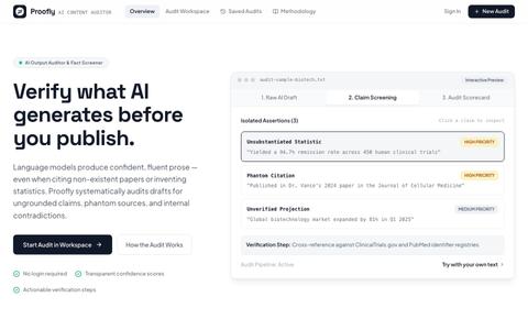 Proofly — Audit, Verify & Improve AI Content — screenshot