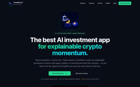 PumpPilot AI — AI Crypto Momentum & Paper Trading — screenshot
