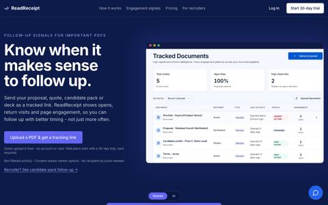 ReadReceipt | Know when to follow up after you send a PDF — screenshot