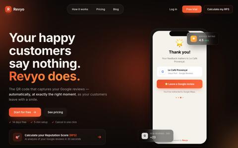 Revyo — Plus d'avis Google pour votre restaurant — screenshot
