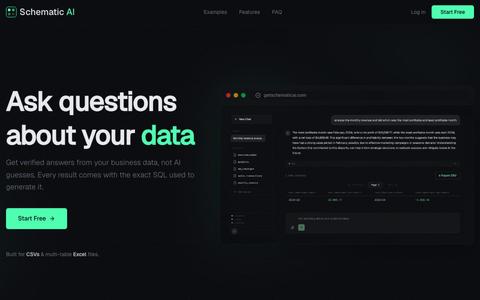 Schematic AI | AI Data Analyst for CSV & Excel — screenshot