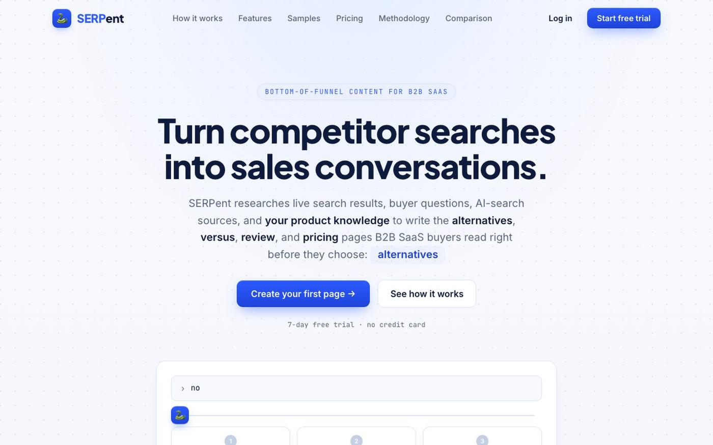 SERPent: Turn competitor searches into sales conversations — screenshot