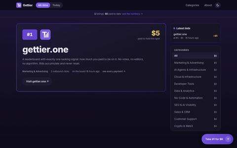 Gettier — pay your way to the top — screenshot