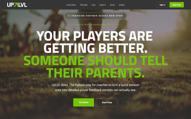 UpLVL | Youth Player Development App and Parent Reports — screenshot