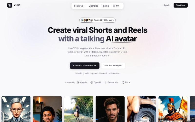 VClip — Split Screen Video Maker with AI Avatars — screenshot