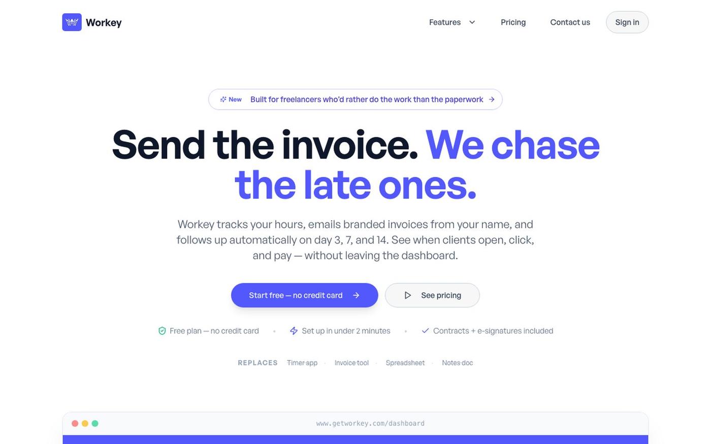 Workey — Projects, Time & Invoices for Freelancers — screenshot