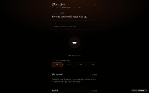 Ghost Line — voicemail for things you'll never send — screenshot
