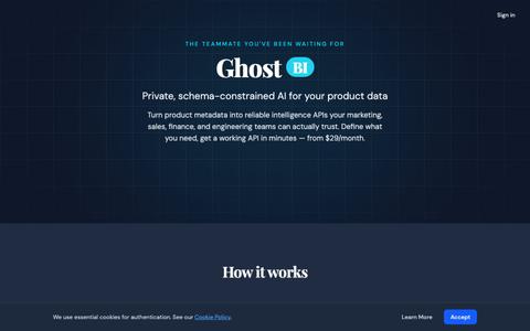 Ghost BI — The teammate you've been waiting for — screenshot
