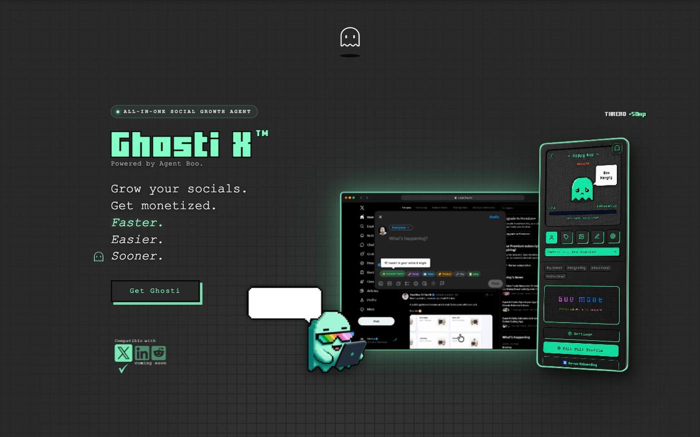 Ghosti — AI Tweet Writer & Twitter AI Agent for X — screenshot