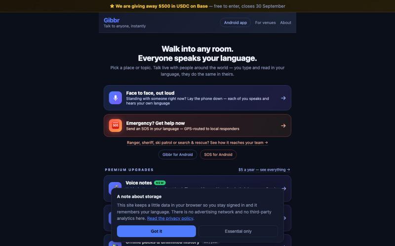 Gibbr — Talk to Anyone Instantly — screenshot