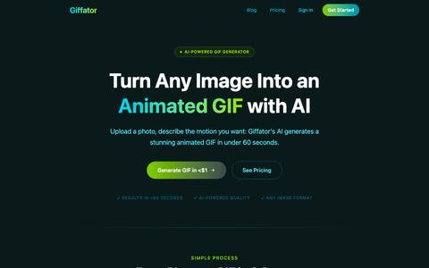 Giffator: AI GIF Generator | Turn Any Image Into an Animated GIF — screenshot