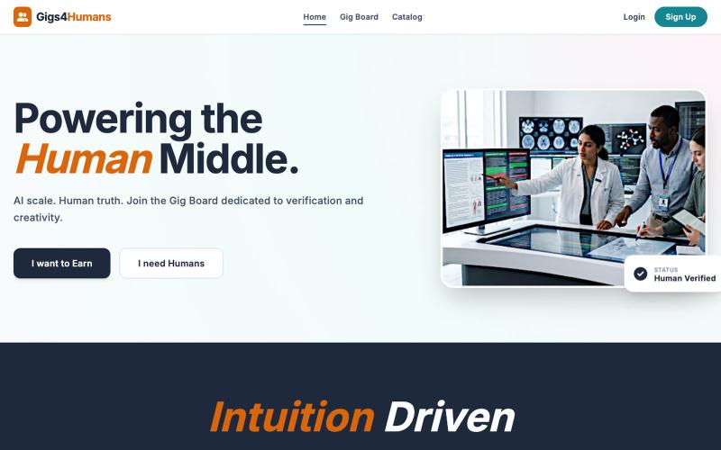 Gigs4humans | Human-in-the-Loop Marketplace & AI Verification — screenshot
