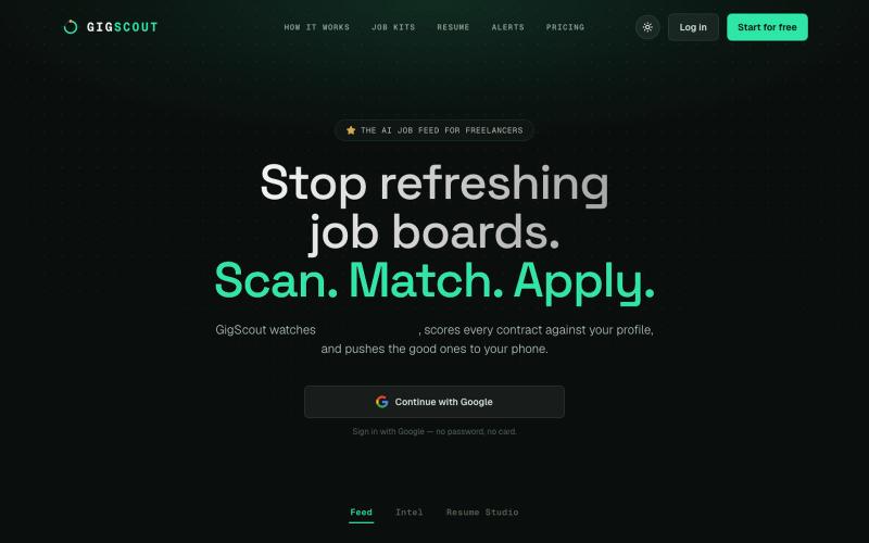 GigScout | The AI Job Feed for Freelancers — screenshot