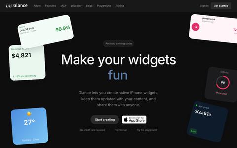 Glance — Create iPhone widgets without building an app — screenshot
