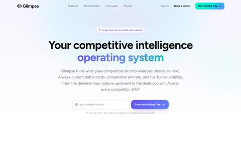 Glimpse - Competitor Intelligence — screenshot