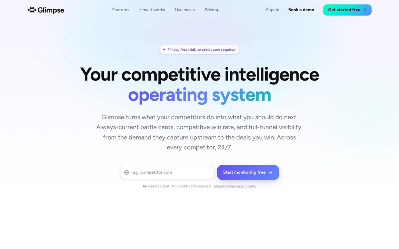Glimpse - Competitor Intelligence — screenshot
