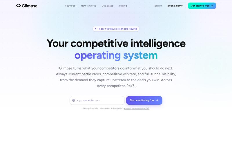 Glimpse - Competitor Intelligence — screenshot