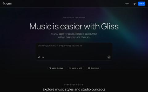 Gliss - Your AI Audio Agent — screenshot