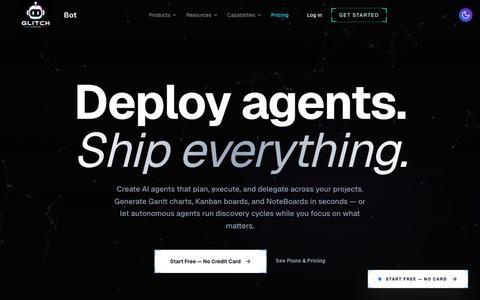 AI Gantt Charts & Autonomous Project Agents | GlitchBot — screenshot