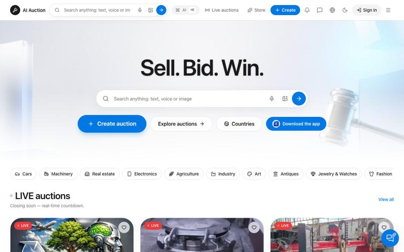AI Auction — Sell. Bid. Win. — screenshot