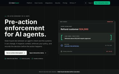 GlobiGuard — AI governance that acts before harm does — screenshot