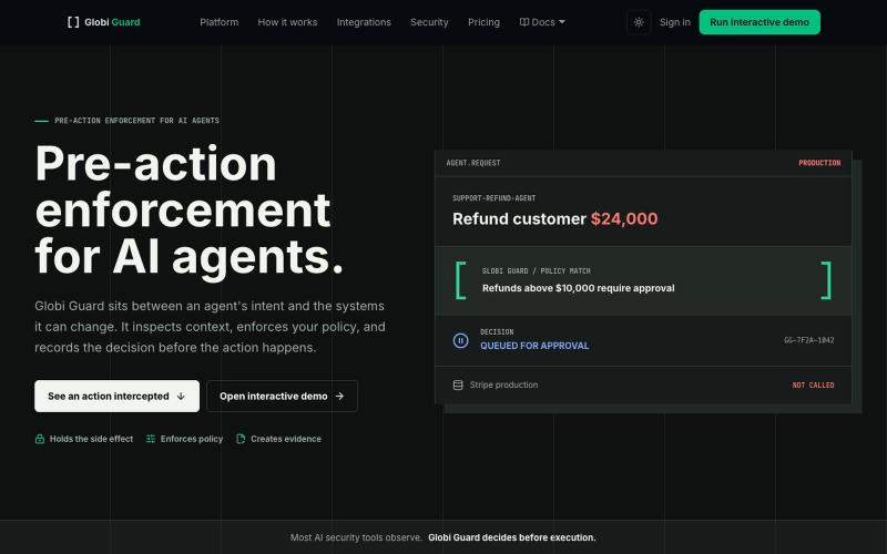 GlobiGuard — AI governance that acts before harm does — screenshot