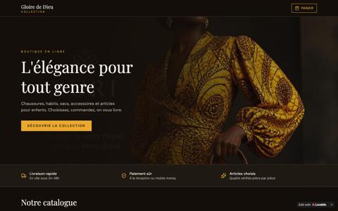 Gloire de Dieu Collection — Boutique chaussures, habits & sacs — screenshot