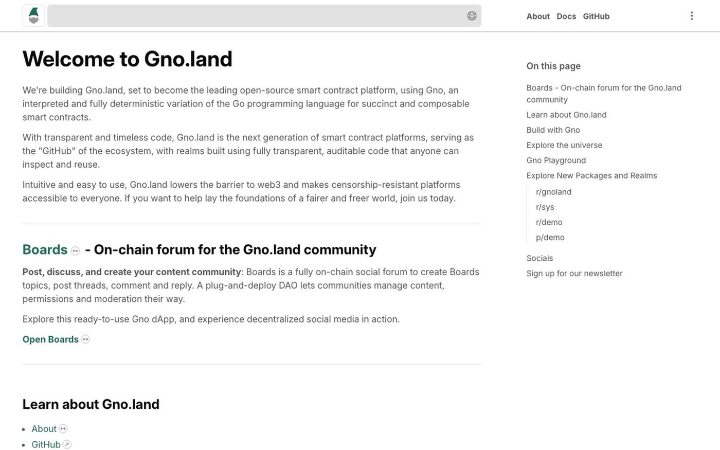 gno.land - / — screenshot