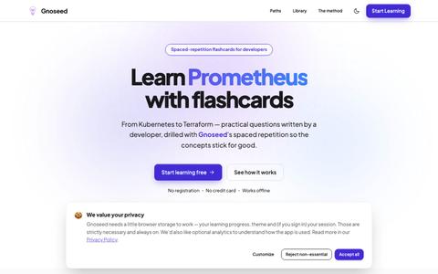 Free Online Flashcards for Developers — Spaced Repetition | Gnoseed — screenshot