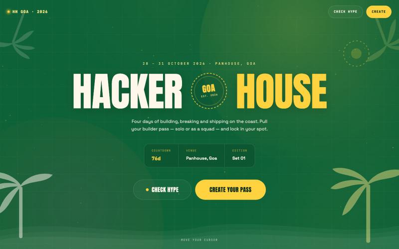 Hacker House Goa 2026 — Digital ID Generator — screenshot